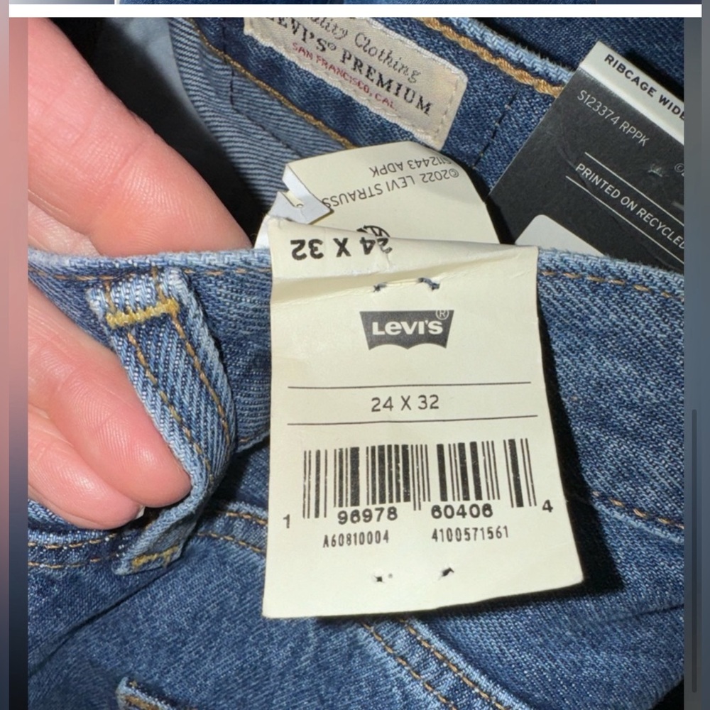 NWT Levis/Urban Outfitters Wide Leg Rib Cage women's jeans size 24 - Picture 5 of 6